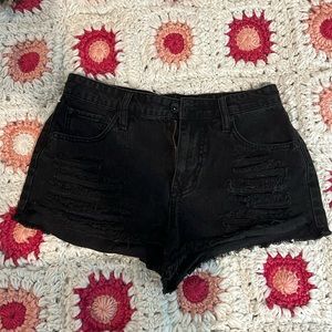Black heart high-rise shorts